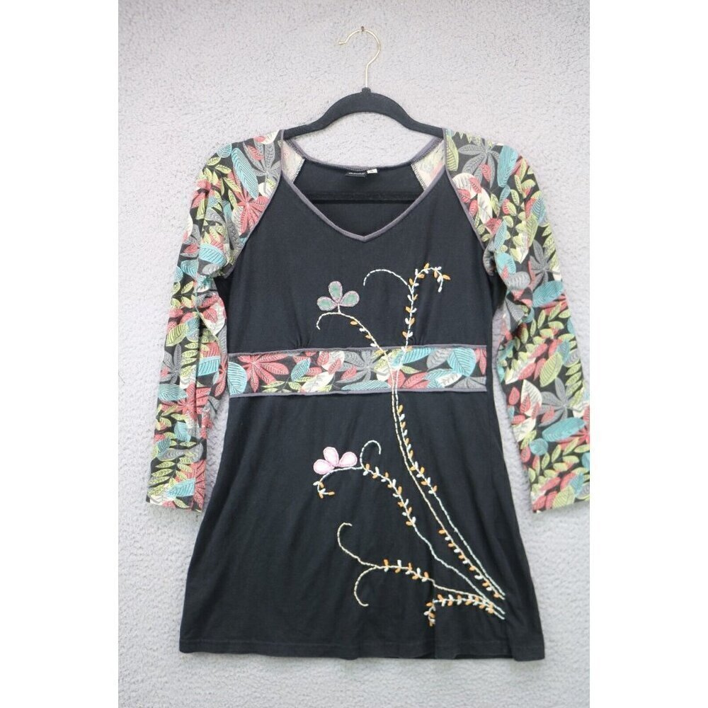 Jedzebel Long Sleeve Tunic/Mini Dress-Size Small-Embroidered-BOHO